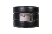 Load image into Gallery viewer, Black Leather Ratchet Belt &amp; Buckle Set